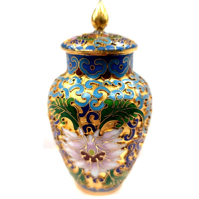 CLOISONNE BOX15 2"X3.75" LIGHT BLUE